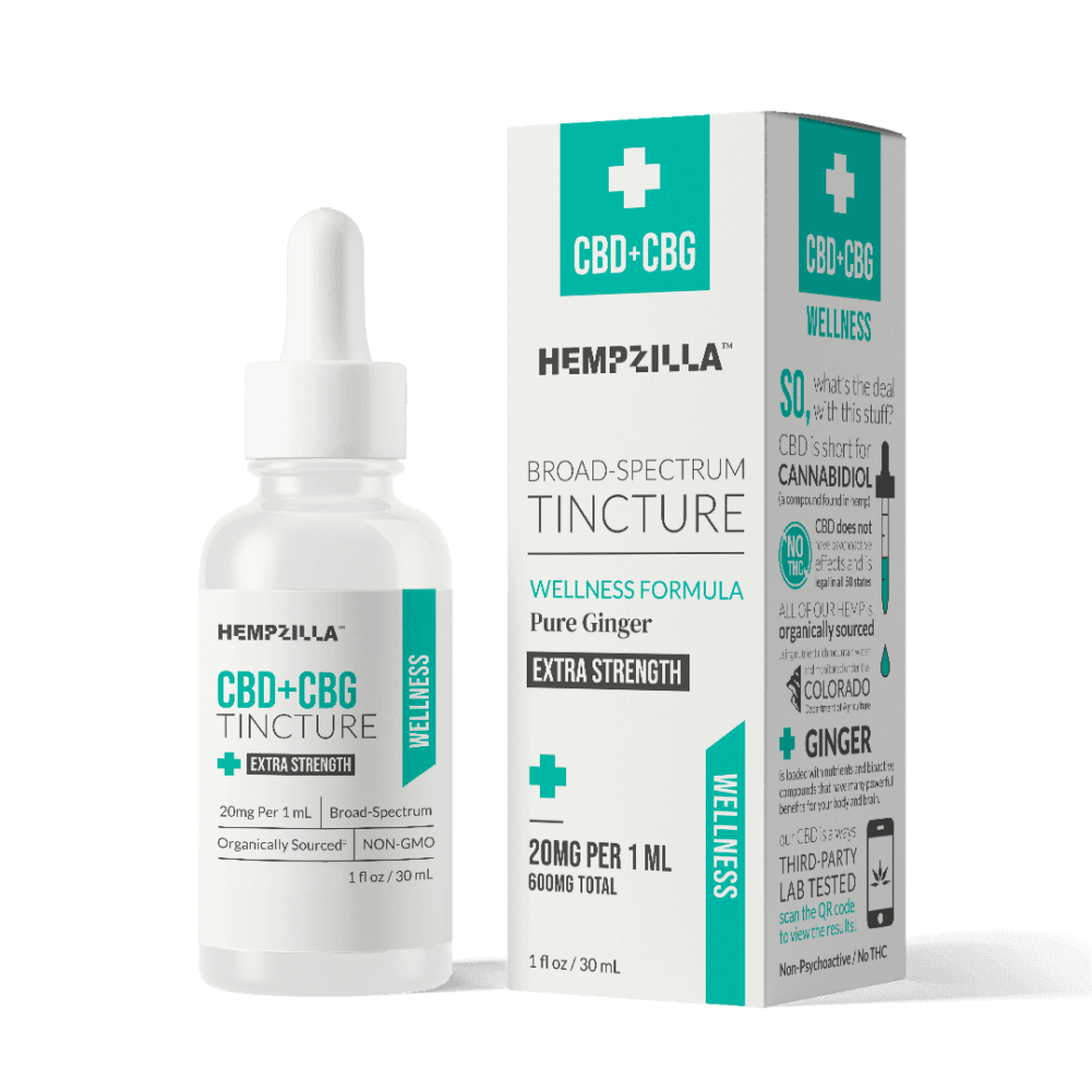 Hempzilla CBD + CBG Tincture | Wellness Formula - Image 4